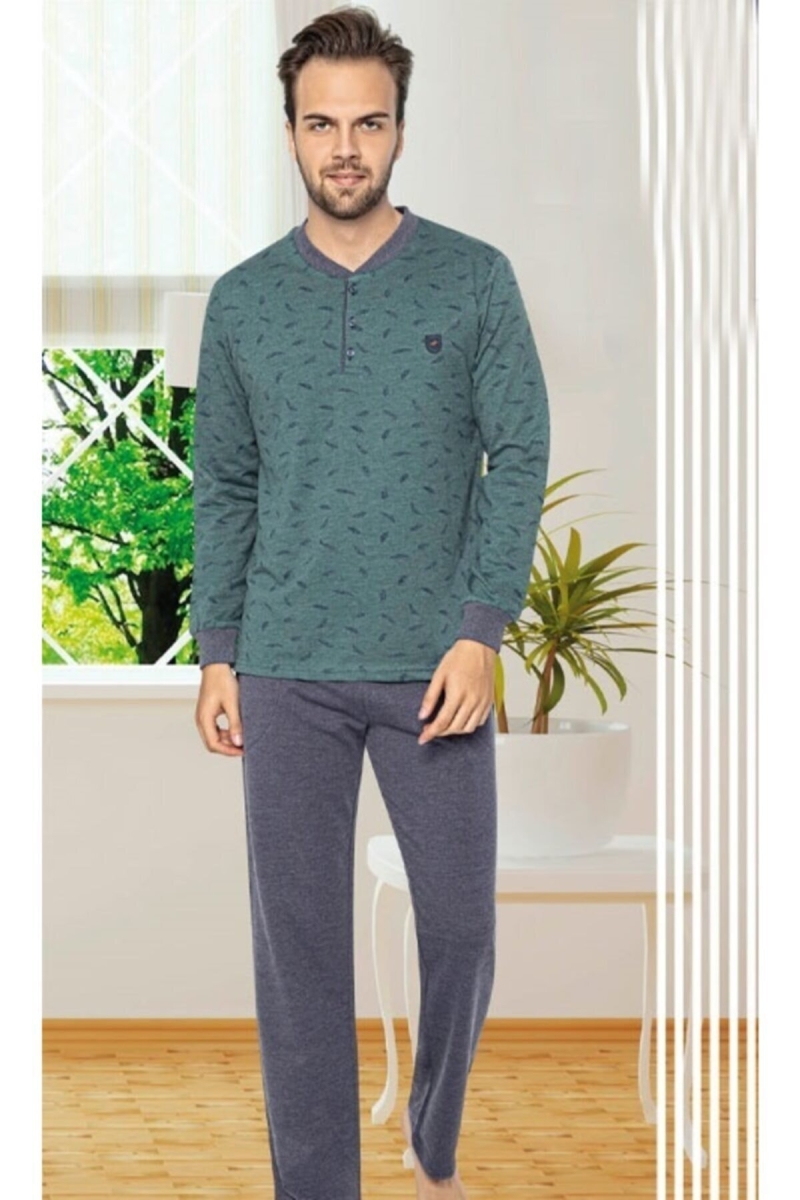 Erse 320 Erkek Pijama Takımı %100 Pamuk - Yeşil